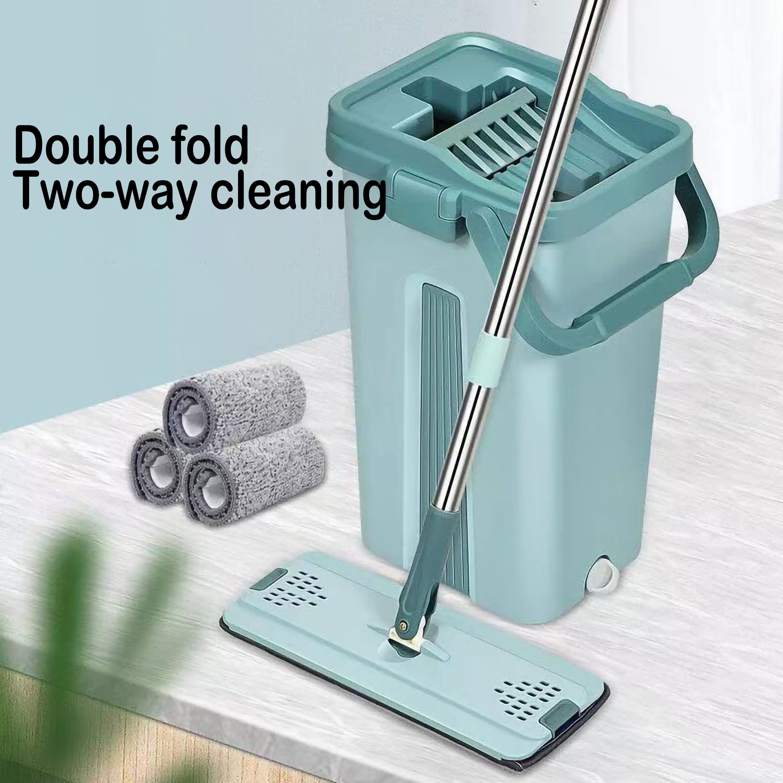Dreamons Link Microfiber Flat Mop with Bucket, Cleaning Squeeze Hand Free Floor Mop, 3 Reusable Mop Pads, Stainless Steel Handle,360° Rotating Head Squeeze Flat Mop Dreamons Link Microfiber Flat Mop with Bucket, Cleaning Squeeze Hand Free Floor Mop, 3 Reusable Mop Pads, Stainless Steel Handle,360° Rotating Head Squeeze Flat Mop